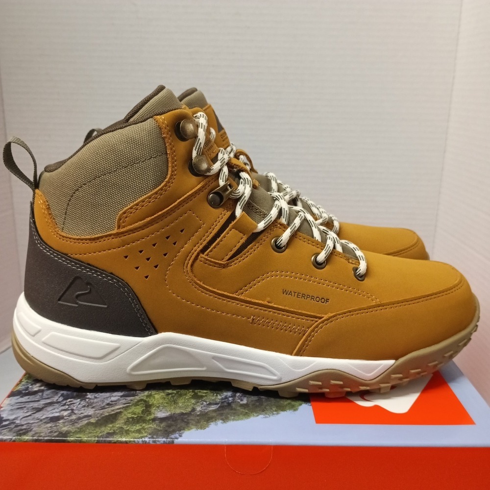 Ozark Trail Men Size 9.5 Sport Hiker Shoes Waterproof Hiking Boots Wheat Leather